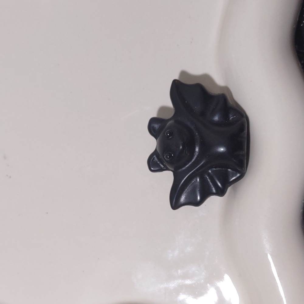 Bat Carving Black Obsidian 1x1.5 Halloween Cutie